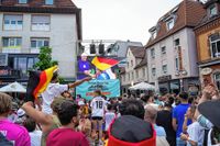 Die deutschen Fans auf dem Sindelfinger Wettbachplatz kamen beim Spiel gegen Ungarn voll auf ihre Kosten.