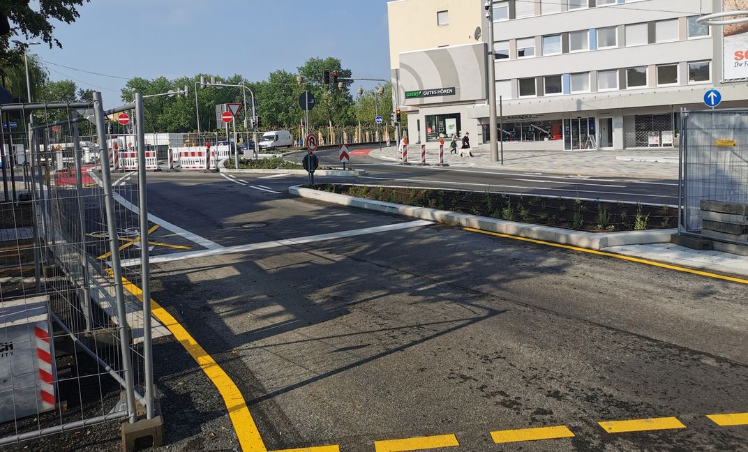 Der Elbenplatz-Umbau schreitet voran. Bild: Hamann