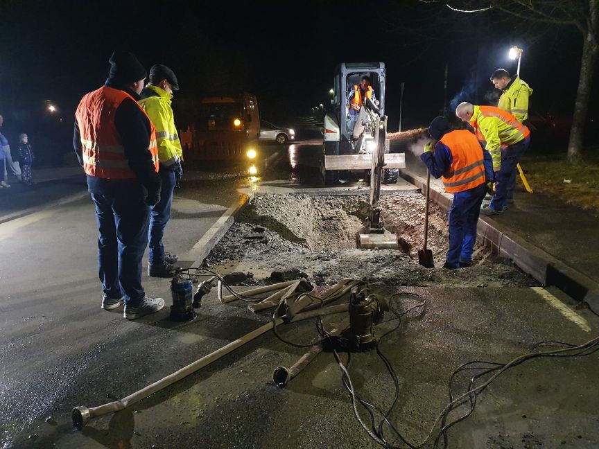 Wasserrohrbruch in Nufringen.