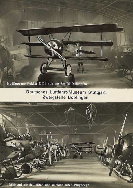 Postkarte des Luftfahrtmuseums, die im April 1933 versandt wurde.