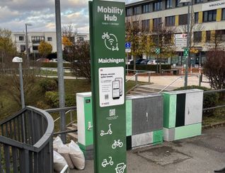 Mobilitätspunkt am Schlüsseläckerplatz in Maichingen.