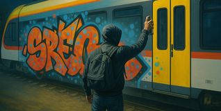 So könnte der Graffiti-Vorfall ausgesehen haben. Das Motiv wurde grafisch nachempfunden.