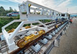 Rhomat mit intermetric Track Lifter (Neubaustrecke Wendlingen-Ulm).