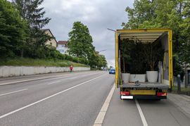 Blockierter Radweg