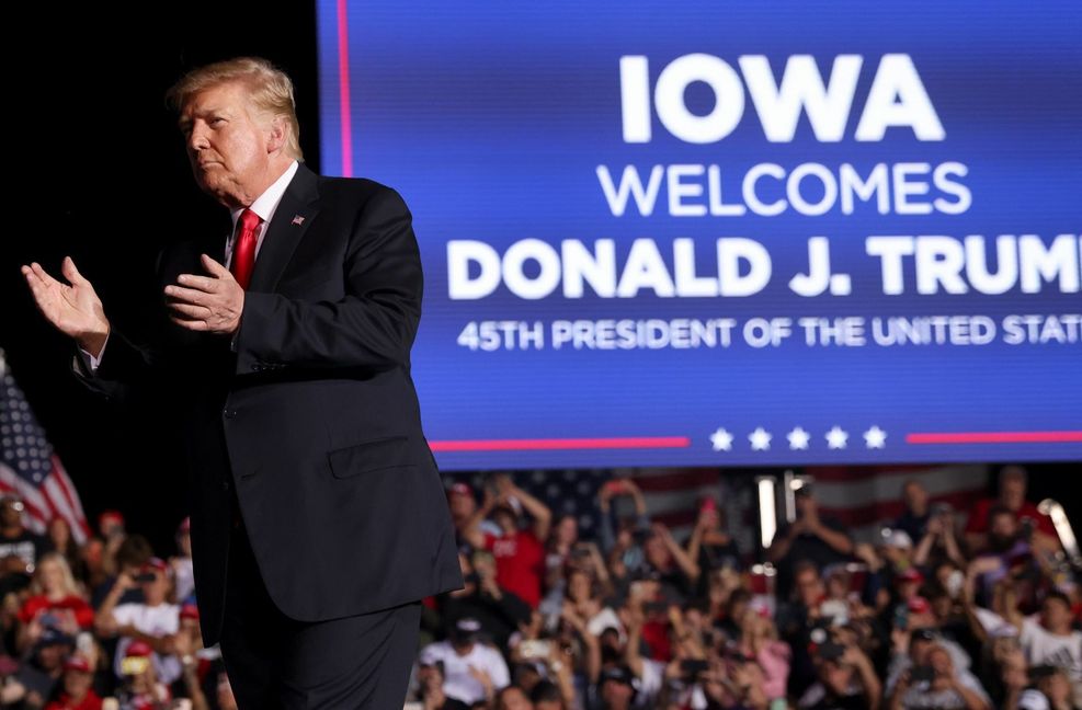 Ex-Präsident Donald Trump spricht auf einer Veranstaltung in Des Moines im US-Bundesstaat Iowa zu seinen Anhängern.
 Foto: AFP/Scott Olson