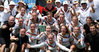 Jubelbild des deutschen Teams mit Ann-Katrin Motteler (vorne rechts).