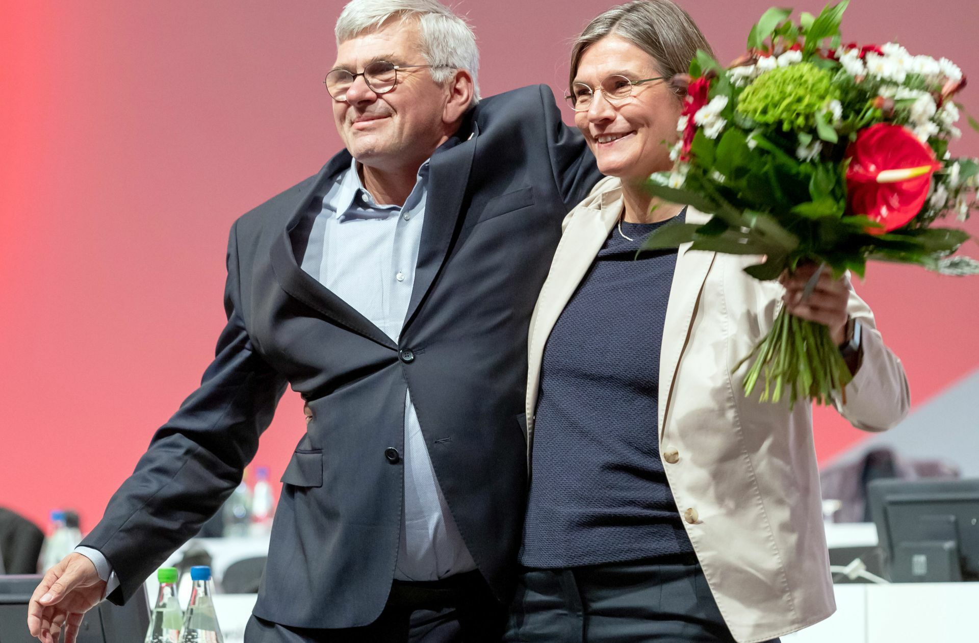 IG-Metall-Chef Jörg Hofmann und Vize Christiane Benner (hier beim Gewerkschaftskongress 2019 in Nürnberg) – der eine geht, die andere bleibt.