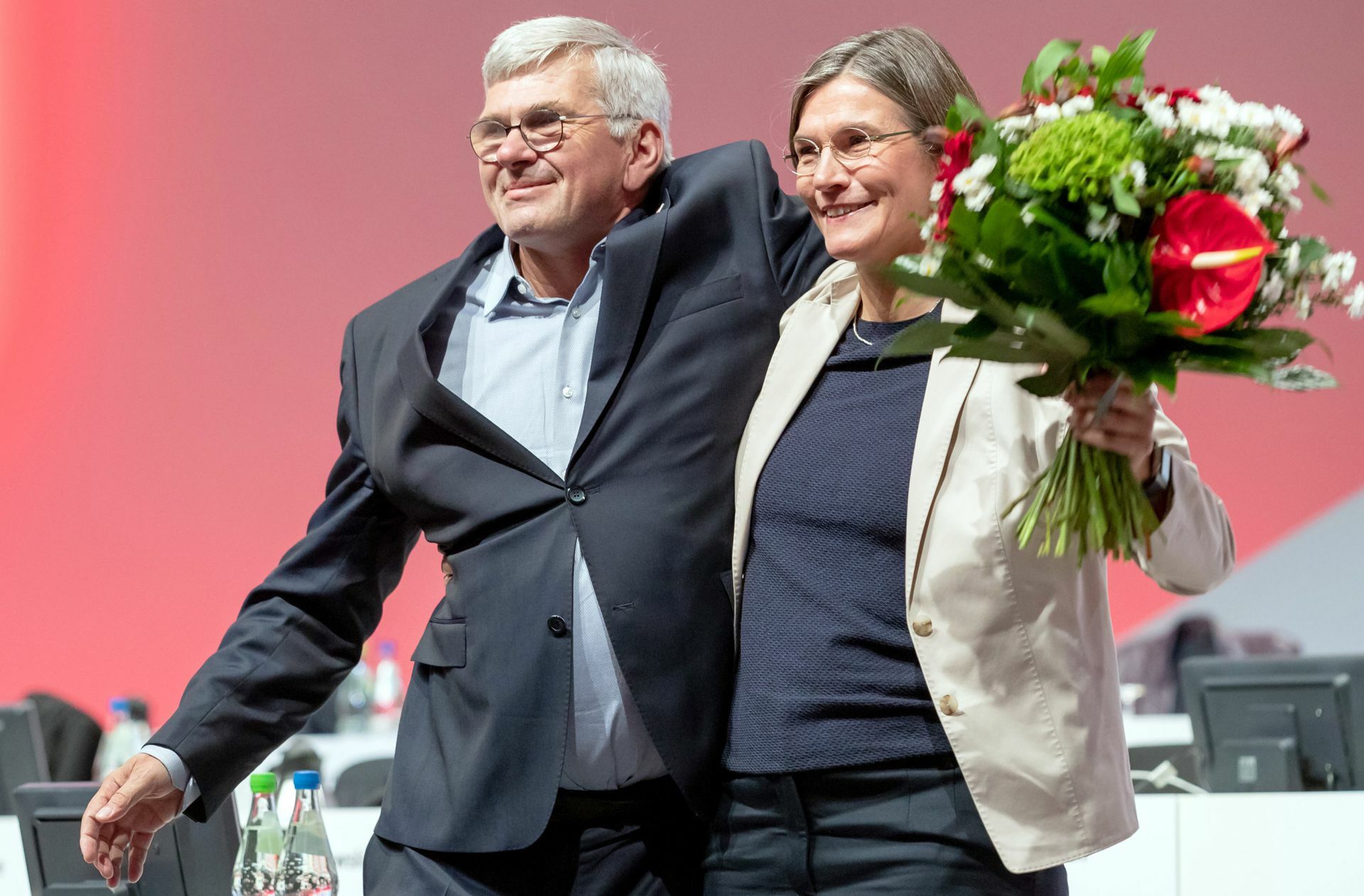 IG-Metall-Chef Jörg Hofmann und Vize Christiane Benner (hier beim Gewerkschaftskongress 2019 in Nürnberg) – der eine geht, die andere bleibt.