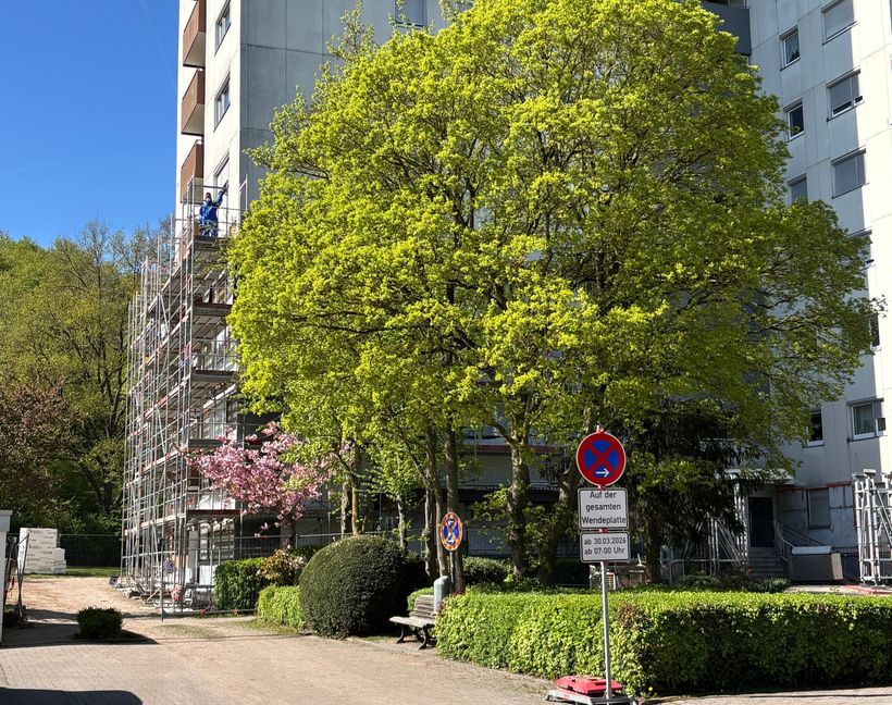Das Hochhaus in der Amsterdamer Straße in Böblingen wird saniert.