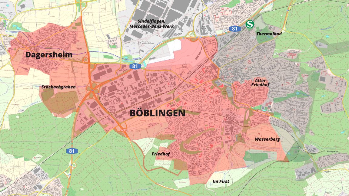 Verunreinigtes Trinkwasser: Die betroffenen Gebiete sind rot markiert. Bild: z
