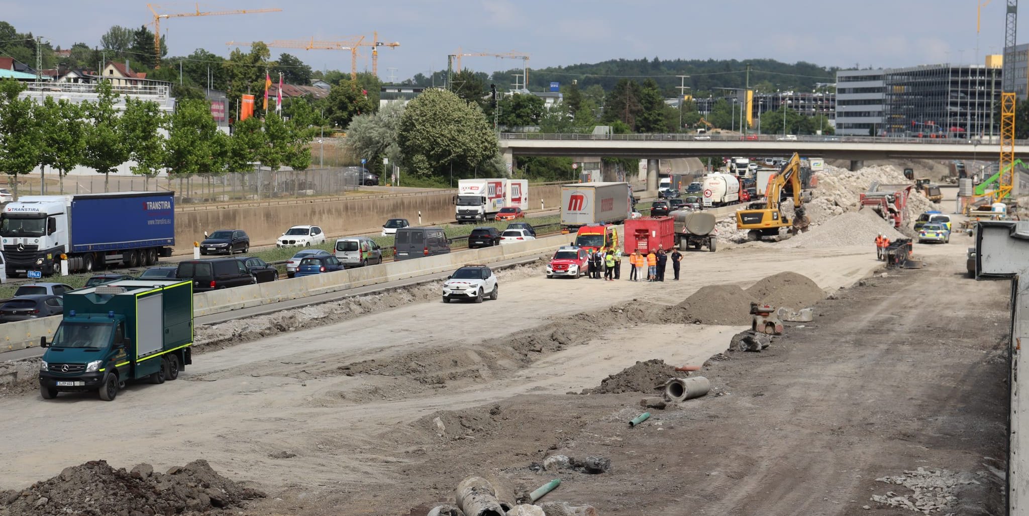Die Fundstelle auf der A-81-Baustelle.