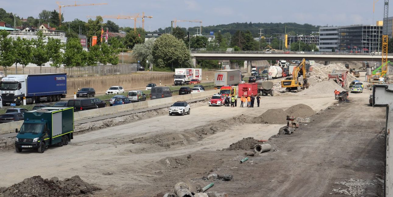 Die Fundstelle auf der A-81-Baustelle.