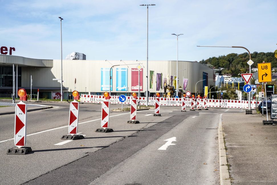 Am Peter-Schaufler-Platz entsteht ein Turbo-Kreisverkehr.
