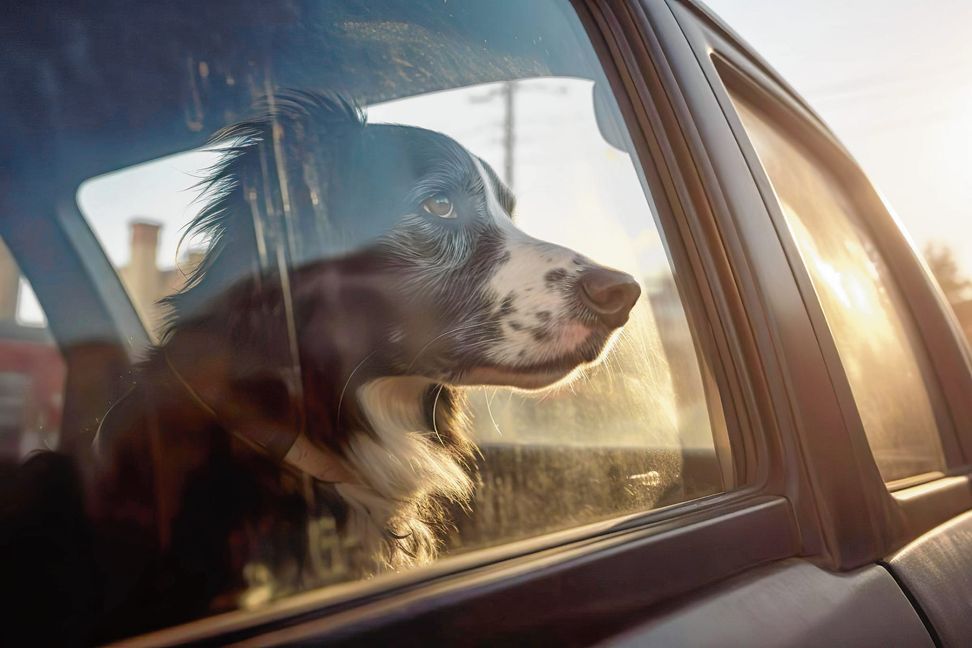 Für Hunde wird es im Auto schnell zu heiß.