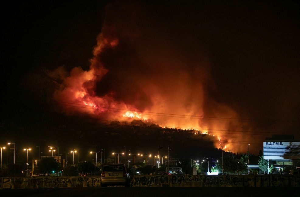 Auch auf dem Berg Parnitha, unweit von Athen, wüteten Waldbrände.
 Foto: XinHua