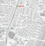 Die Grafik zeigt die Sperrung der Sommerhofenstraße und Umleitung.