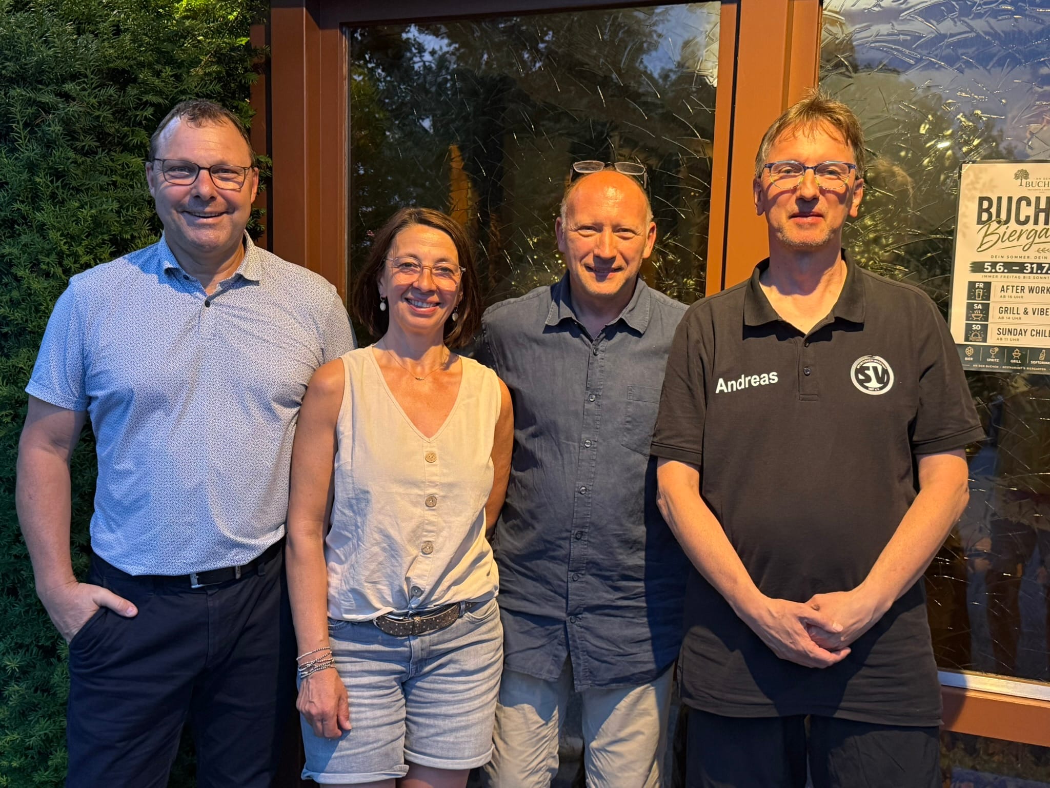 Stephan Scheel (Erster Vorstand), Katja Schafar (Kassenprüferin), Axel Mannhorst (bisheriger Kassenprüfer), Andreas Schlegel (Finanzvorstand) freuen sich aktuell über 1637 Mitglieder beim SV Magstadt.
