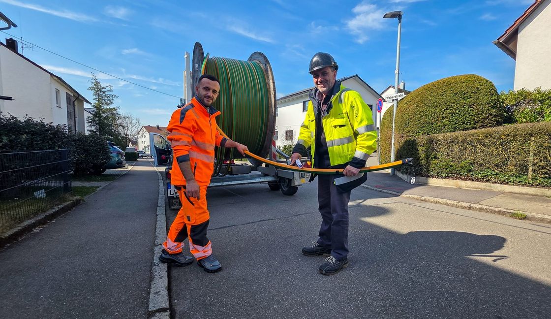 Glasfaserausbau in Sindelfingen.