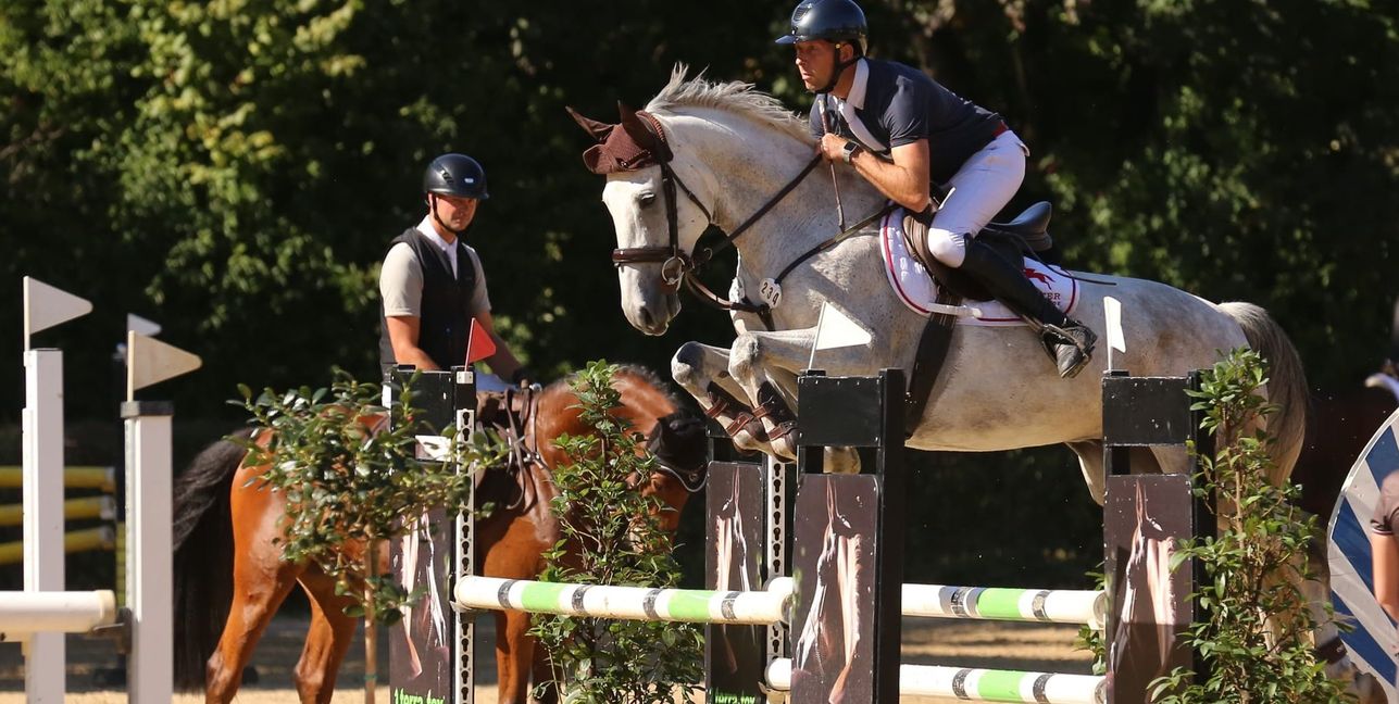 Julian Stahl, hier auf L-Siegerpferd Danger Mouse, mag Böblingen und sammelt bis hinauf in die Klasse S fleißig Schleifen. Bilder: Häusler