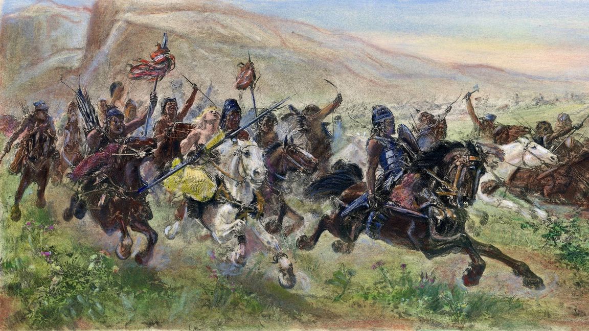 „Attila, König der Hunnen“, Gemälde von Ulpiano Checa, 1887.