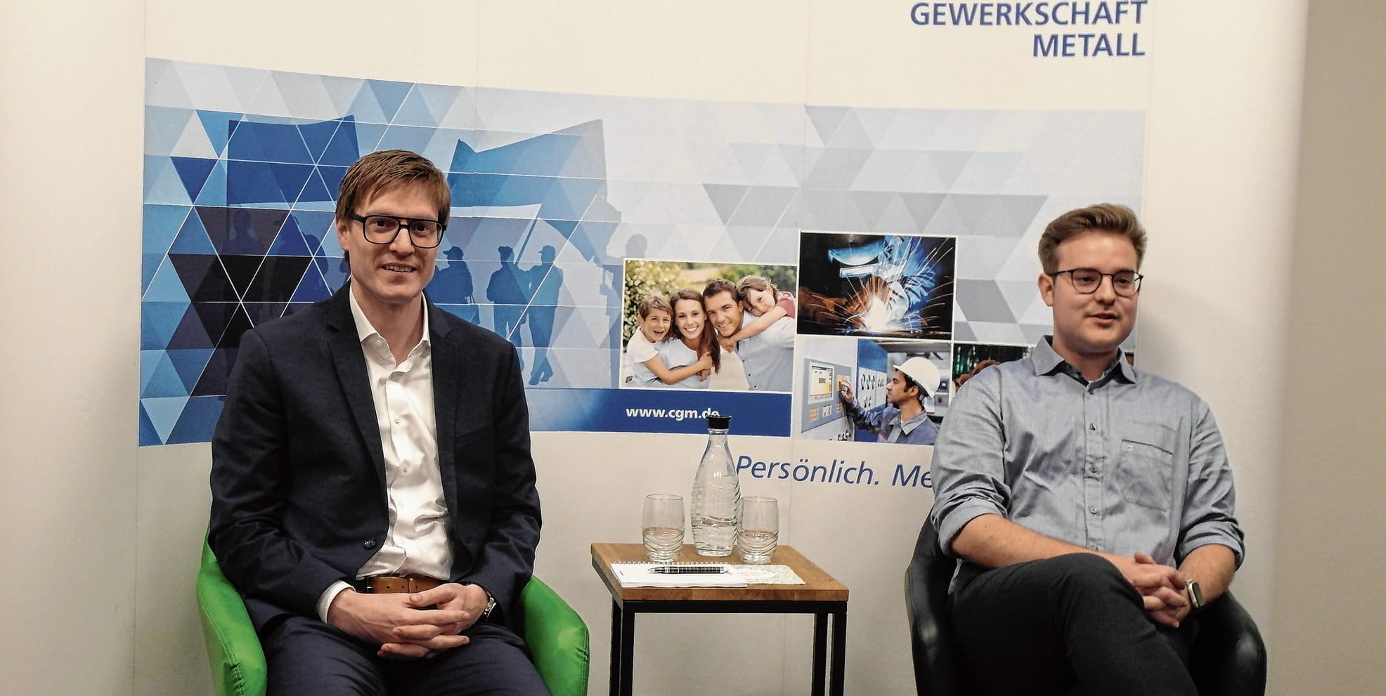 In der Geschäftsstelle des Bezirksverbands Herrenberg-Böblingen der Christlichen Gewerkschaft Metall (CGM) haben sich die Kandidaten für die Sindelfinger Oberbürgermeister-Wahl Markus Kleemann und Max Reinhardt den Fragen des CGM-Bezirksverbandsvorsitzenden Dirk Junger und des Publikums gestellt.
