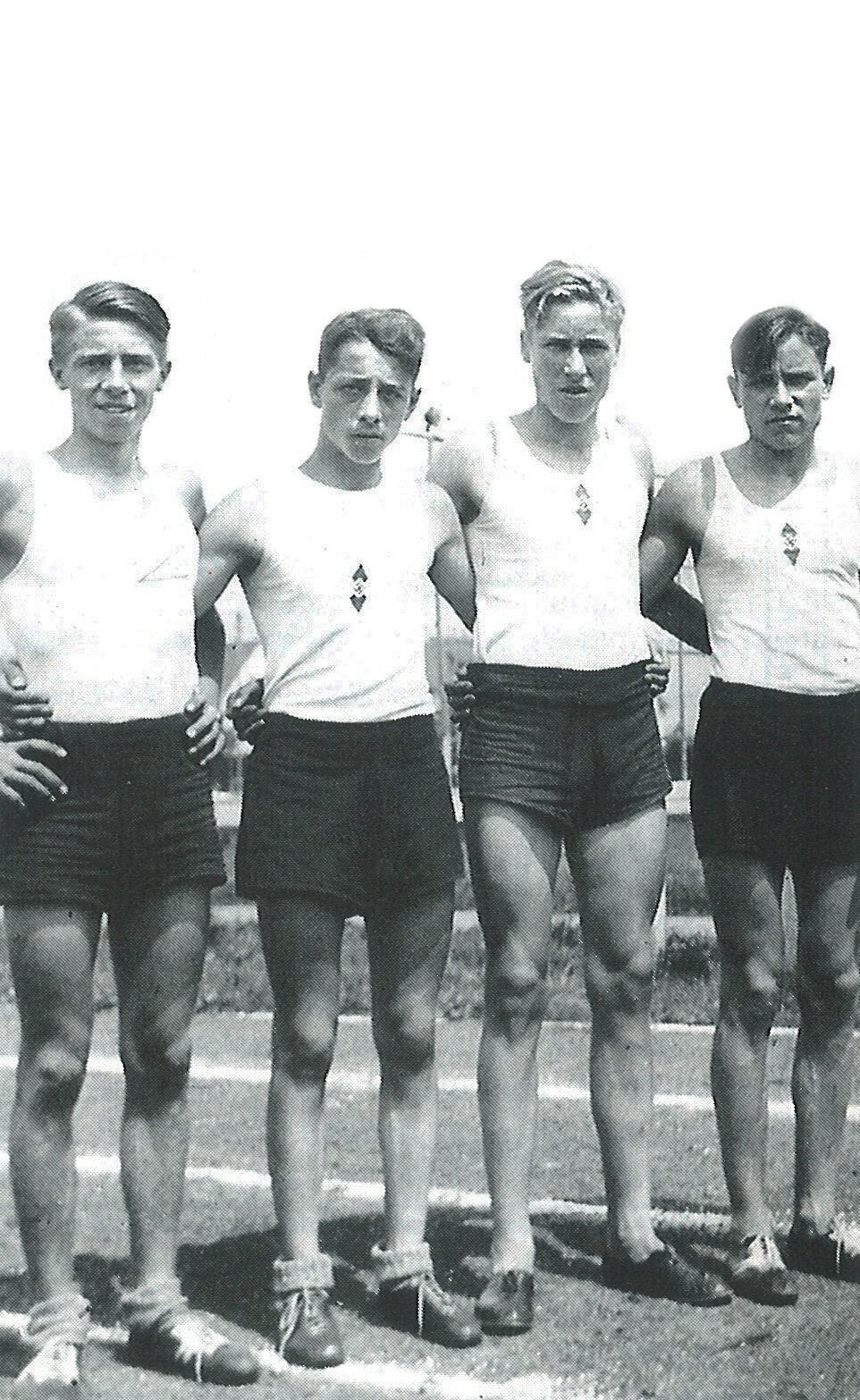 Die Sindelfinger 4x100 Meter-Staffel 1938 in der Besetzung: Hermann Firnrohr, Walter Wüst, Lothar Ludwig und Erwin Ludwig (von links)