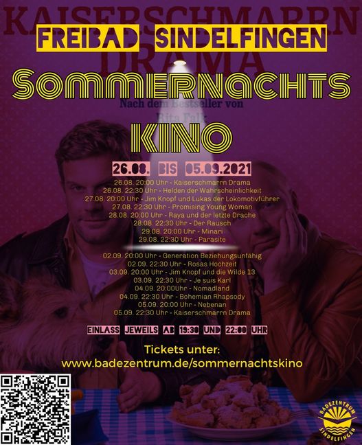 Mit diesem Plakat wirbt die Stadt Sindelfingen für das Sommernachtskino im Freibad. Bild: z