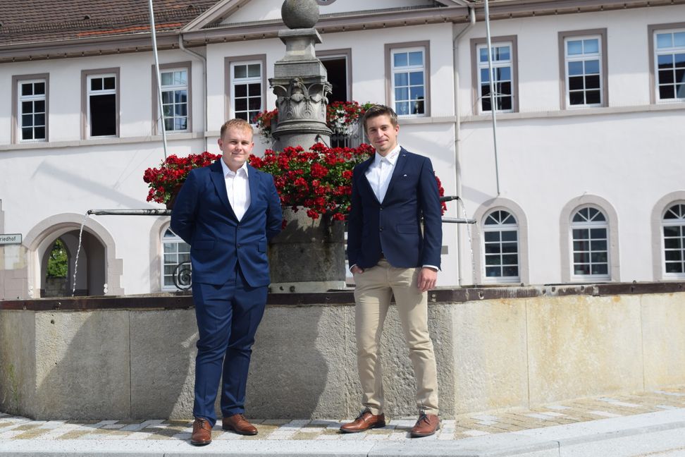 Philipp Grimm (links) und Simon Dummann vom Magstadter Start-up Maxor 3D Technologies. Bild: Krauter
