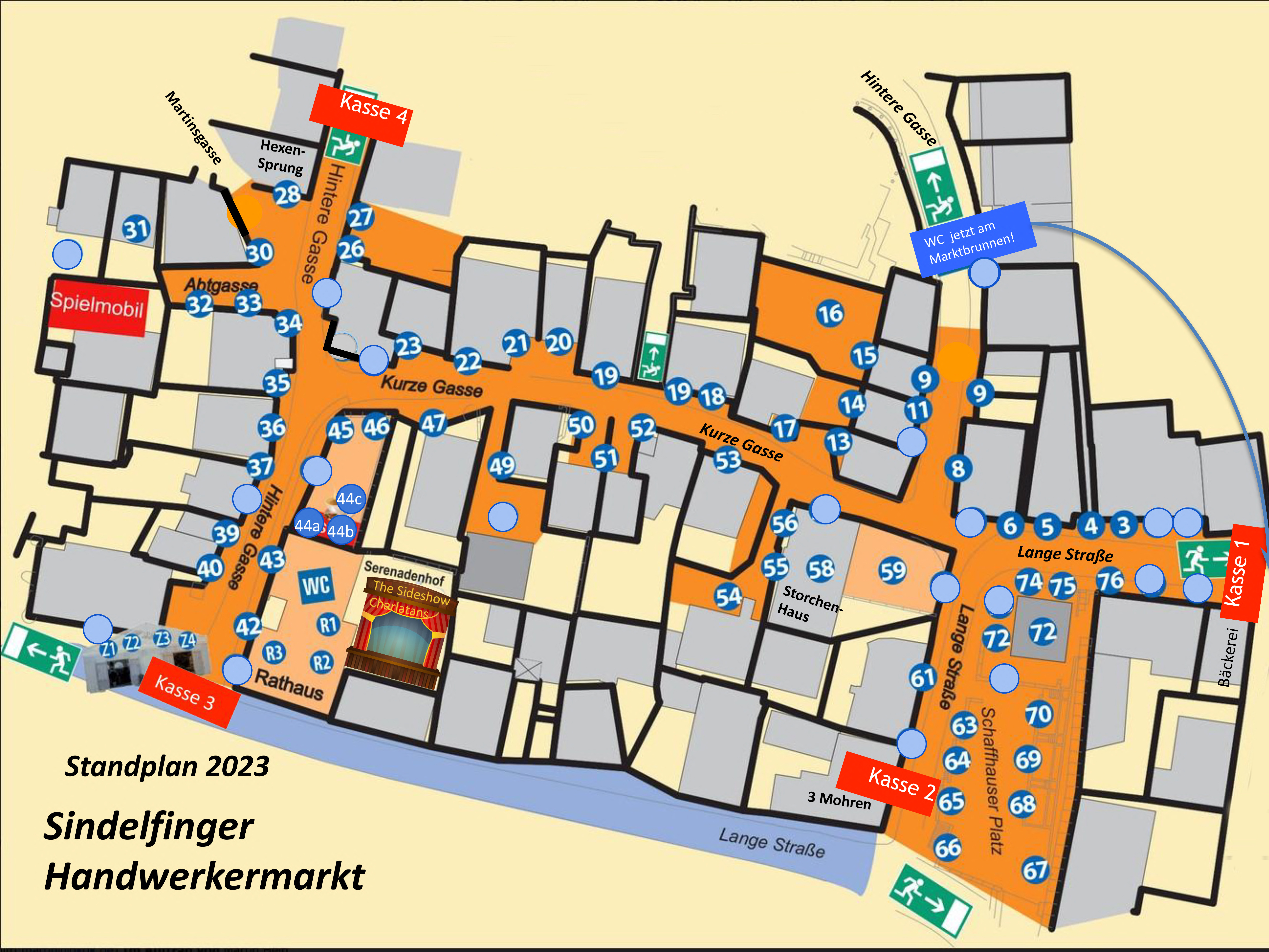 69 Stände mit dem verschiedensten Angeboten gibt es auf dem Sindelfinger Handwerkermarkt. Grafik: Stadt Sindelfingen
