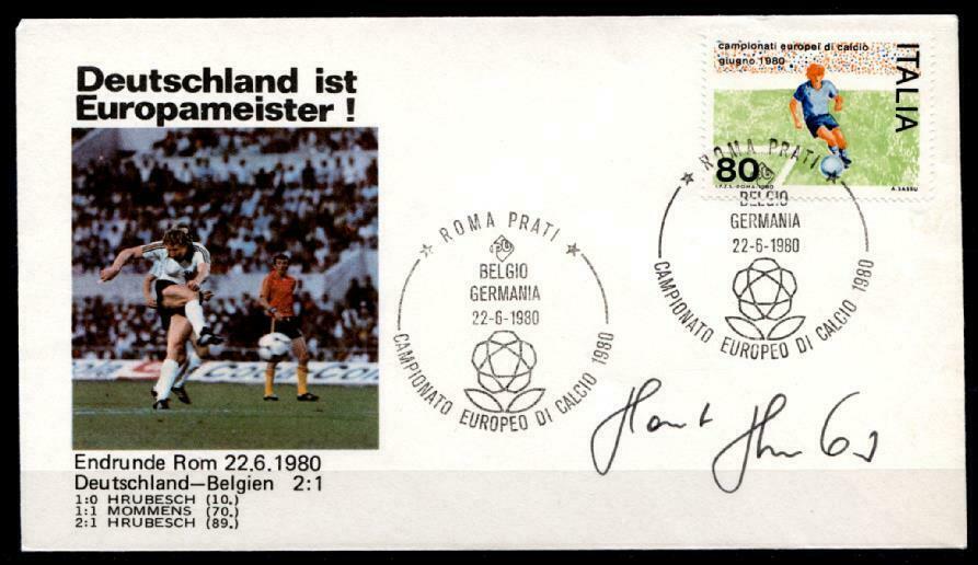 Diese Postkarte wird derzeit auf Ebay für neun Euro angeboten. Der Versand kostet einen weiteren Euro. Für Dirk Hamann bleibt das Finale 1980 unbezahlbar.Bild: Ebay/Internet