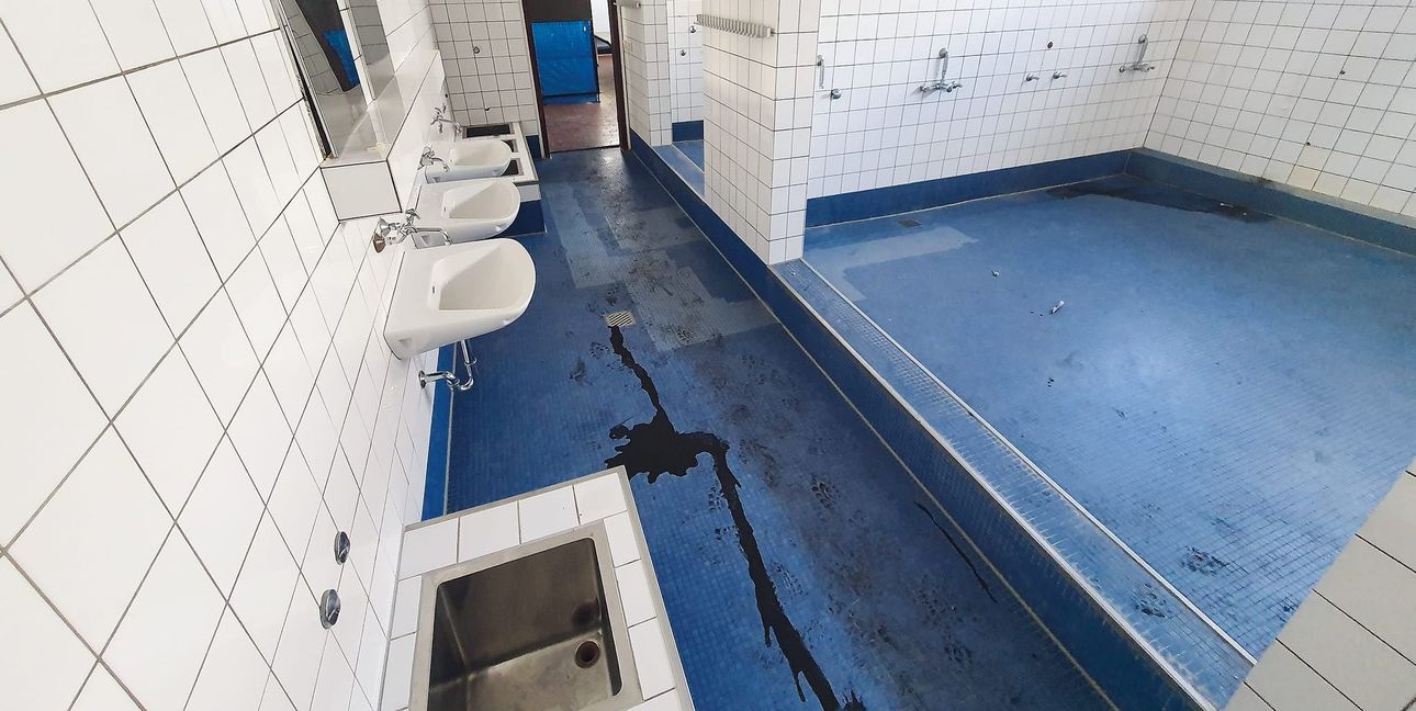 Die ehemaligen Duschen.