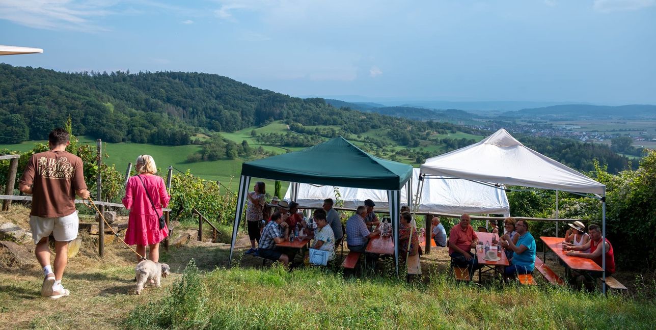 Weingenuss mit Blick ins Ammertal. Bild: Jung