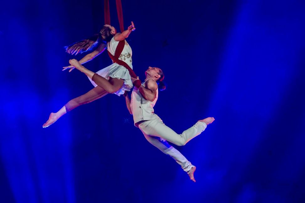 Spektakuläre Akrobatik im Hofmeister Weihnachtscircus.