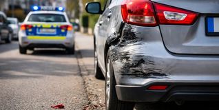 Polizeieinsatz nach Unfall.