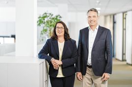 Simone Kurz und Matthias Zorn, die geschäftsführenden Gesellschafter von Kurz & Zorn, in den neuen Räumlichkeiten in der Gartenstraße 19 in Sindelfingen.