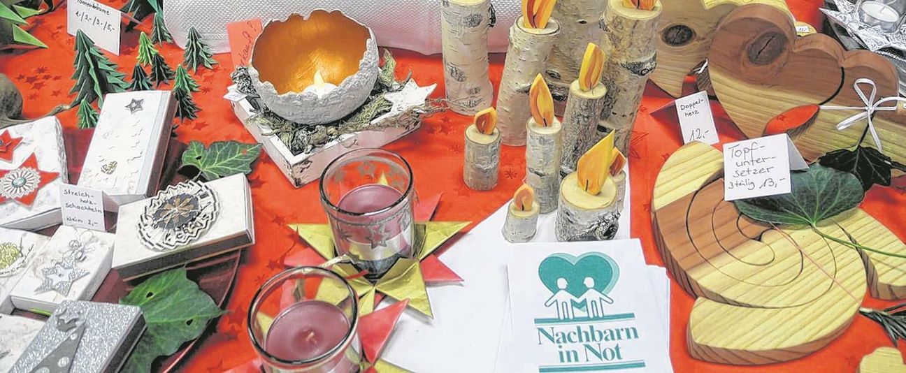 Kleine Geschenke, große Wirkung: Der Erlös aus dem Weihnachtsbasar gehört zu den
wichtigsten Einnahmen von „Nachbarn in Not“. Bild: Lück