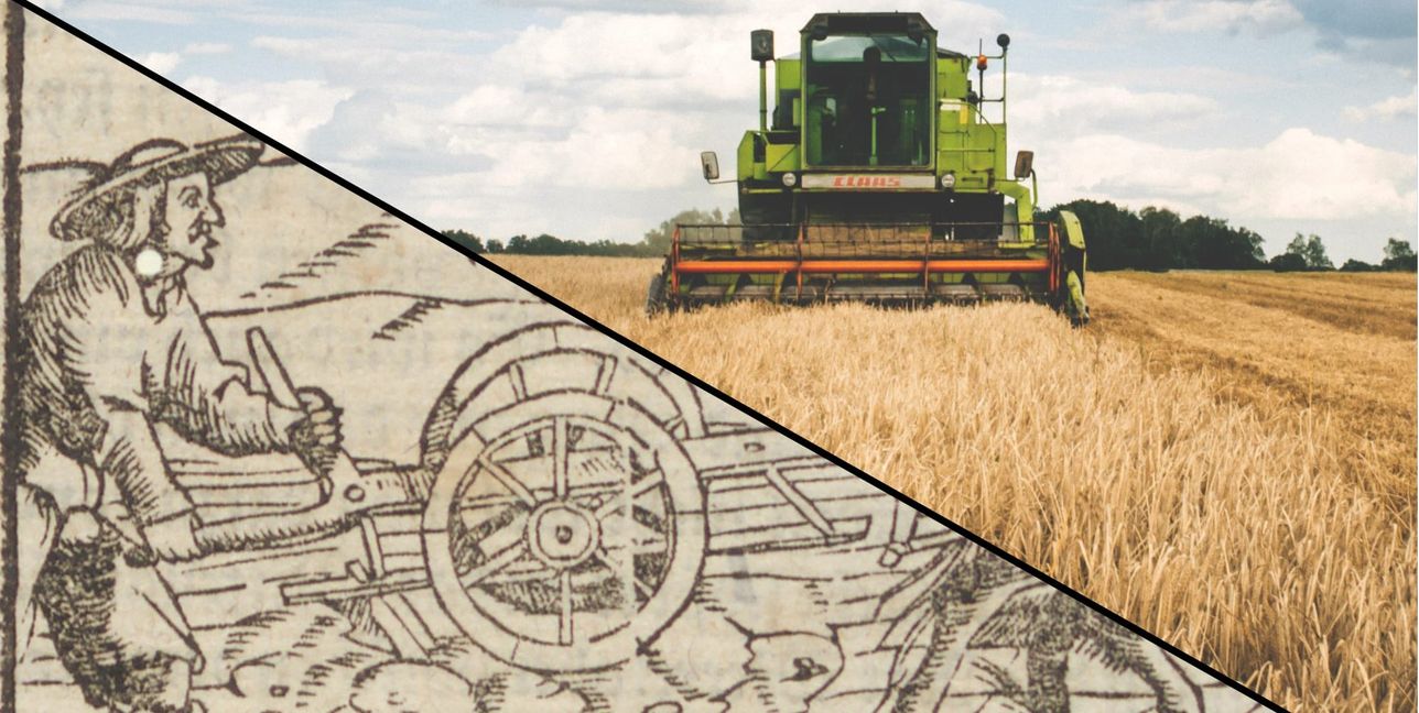 Mit dieser Gegenüberstellung historischer und moderner Landwirtschaft hatten die Museumfreunde zur Gesprächsrunde eingeladen.