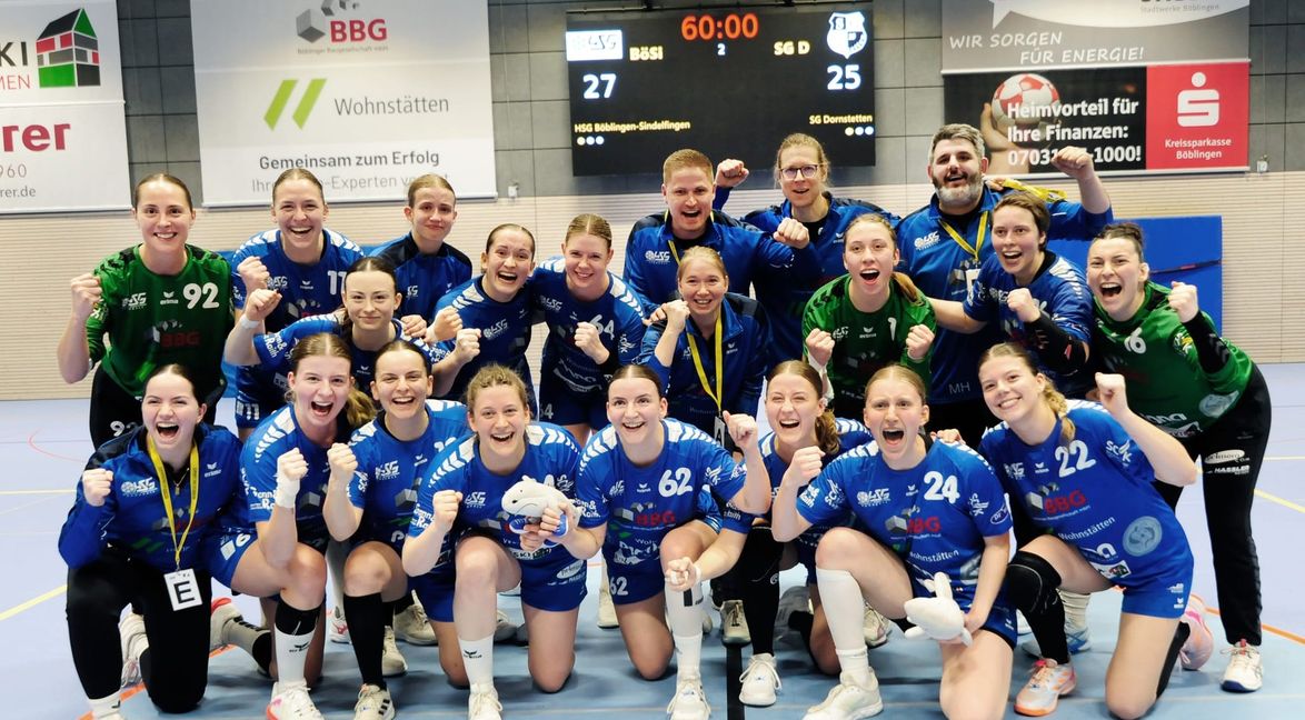 Jubel bei der HSG über den ersten Sieg im neuen Jahr. Bild: photostampe