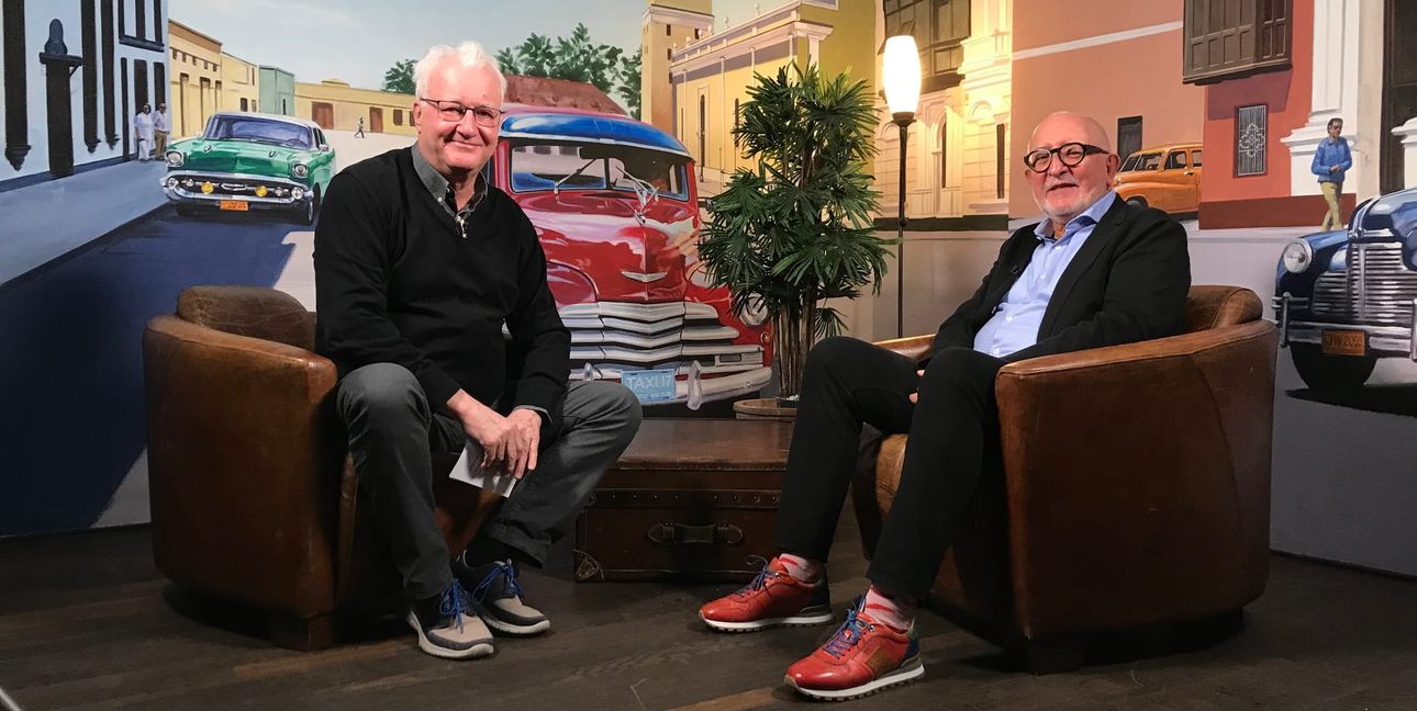 Wolfgang Vogt (rechts), Vorstandsmitglieder der Senioren der Wirtschaft im Kreis Böblingen, im Stadtgespräch Böblingen mit Hans-Jörg Zürn (Sindelfinger Zeitung/Böblinger Zeitung).
