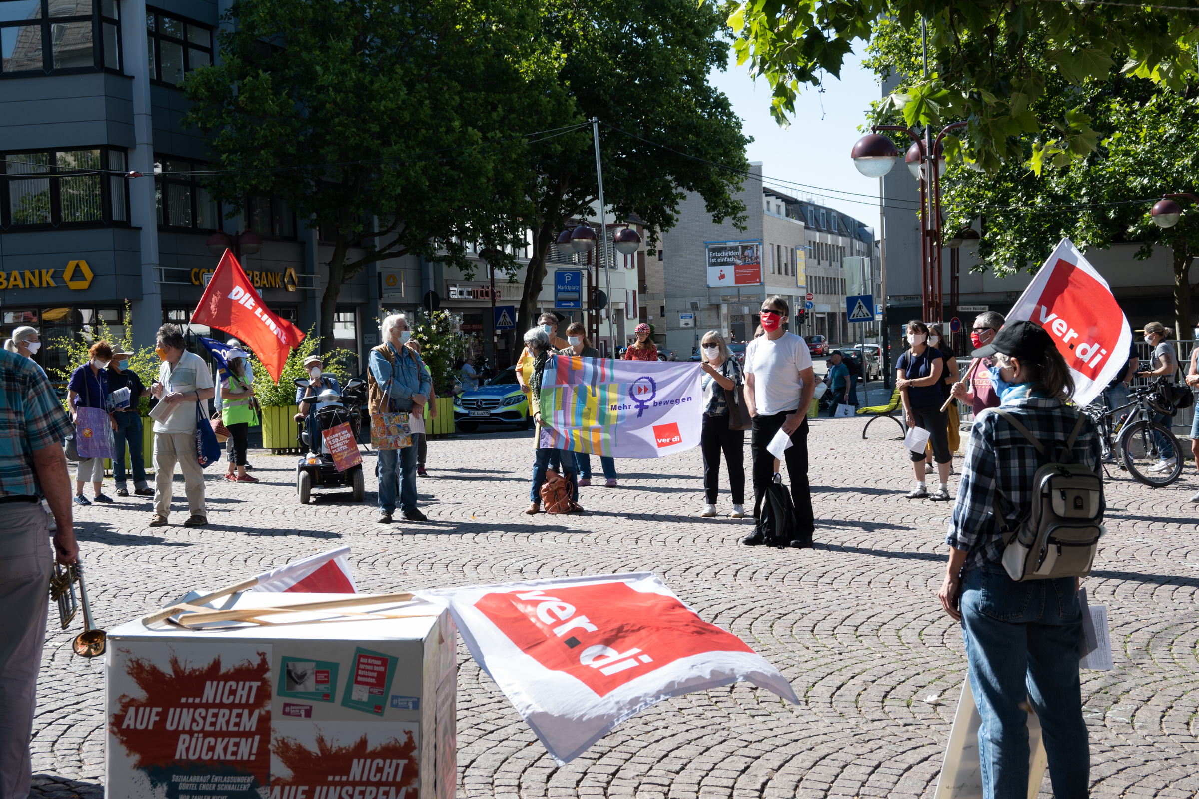 Verdi-Demo auf dem Planiedreieck. Bild: Nüßle