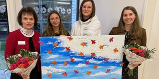 Von links: Kerstin Franz (KVSW Projektleitung), Laura Mauthe (stellvertretende Leitung, pädagogische Fachkraft), Lynn Kutter (Leitung Kita Flugzwerge) und Anne-Lena Stierle (KVSW Projektleitung).