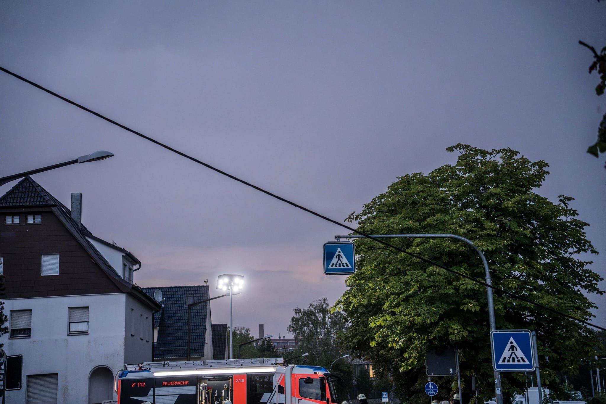 Feuerwehr und Stadtwerke im Einsatz in Maichingen.
