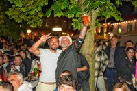 Public Viewing des EM-Eröfnungsspiels auf dem Wettbachplatz in Sindelfingen.