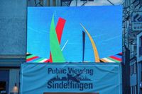 Public Viewing des EM-Eröfnungsspiels auf dem Wettbachplatz in Sindelfingen.