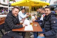 Public Viewing des EM-Eröfnungsspiels auf dem Wettbachplatz in Sindelfingen.