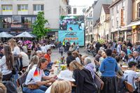 Public Viewing des EM-Eröfnungsspiels auf dem Wettbachplatz in Sindelfingen.