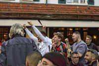 Public Viewing des EM-Eröfnungsspiels auf dem Wettbachplatz in Sindelfingen.