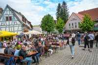 Public Viewing des EM-Eröfnungsspiels auf dem Wettbachplatz in Sindelfingen.