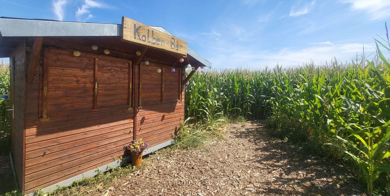 Die "Kolben-Bar" ist Teil des Labyrinths. Bei Veranstaltungen dürfen sich Besucher hier ganz bewusst auf ein Getränk verirren.