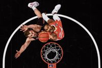 Eine spektakuläre Aufnahme aus der Basketball-Bundesliga.